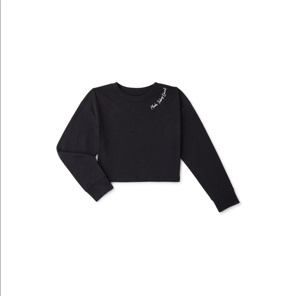 Athletic Works Girls Cropped Graphic T-
Shirt with Long Sleeves